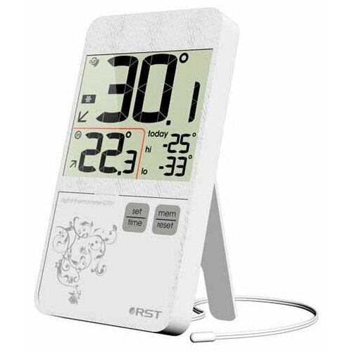 фото Электронный термометр rst q151 с выносным сенсором , в стиле iphone , белый
