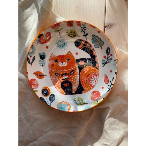 Тарелка обеденная с хюгге-котом