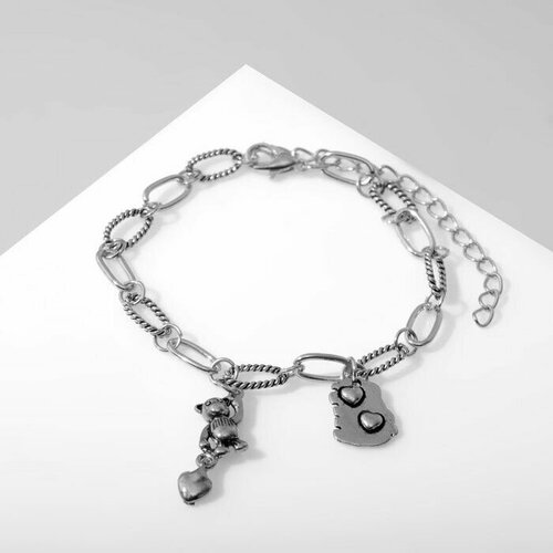 Браслет-нить, серебристый серьги кольца цепи звенья подвески цвет серебро 6900388