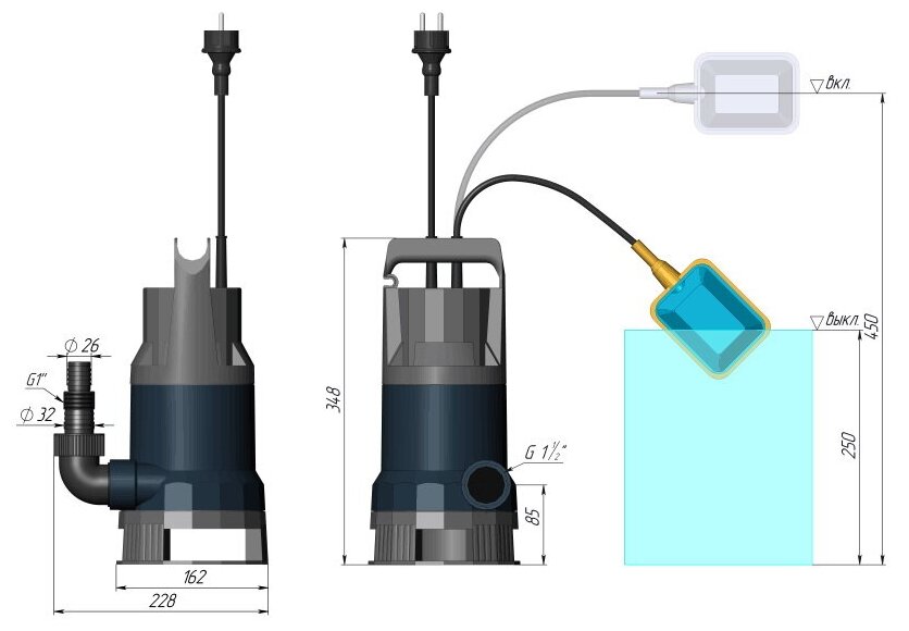 Фекальный насос Unipump Vort 1101 PW - фотография № 15