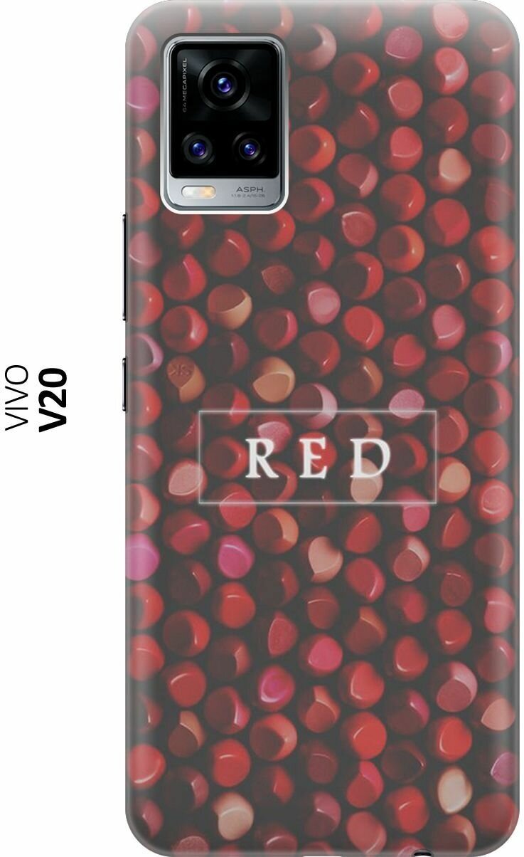 Силиконовый чехол Red Lips на Vivo V20 / Виво В20