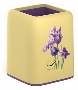 Подставка-стакан для пишущих принадлежностей "Forte", Iris, желтая с фиолетовой вставкой