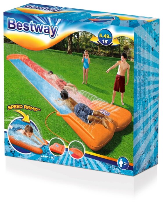 Водная горка "Двойная" Bestway 52255 549 см - фотография № 12