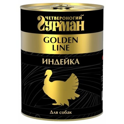 фото Влажный корм для собак Четвероногий Гурман Golden Line индейка 340г