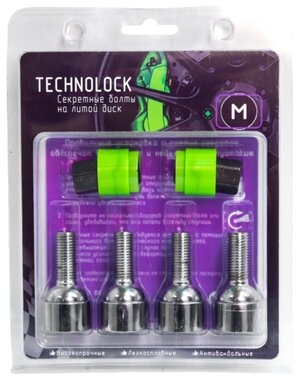 TECHNOLOCK M Секретные болты колеса М12x1.5x28 ключ 17, 19мм сфера