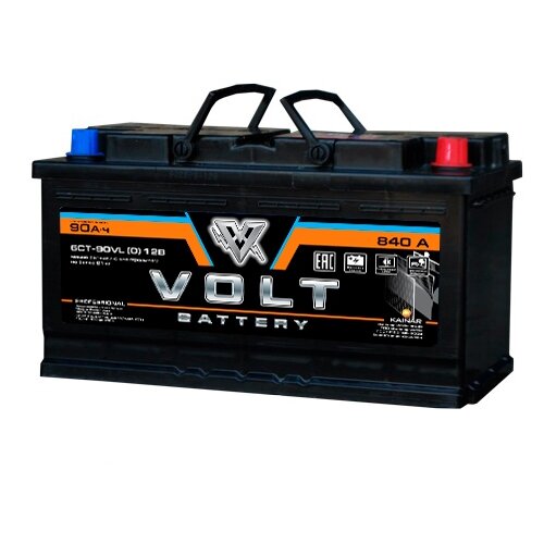 Автомобильный аккумулятор VOLT PROFESSIONAL 6СТ-90.0 обратная полярность ёмкость 90 Ач