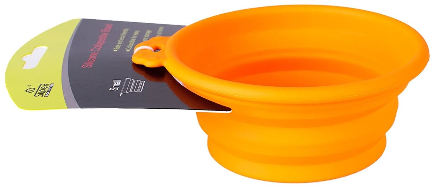 Миска Super Design складная силиконовая для животных 350 мл оранжевый 0.35 л 1 - фотография № 17