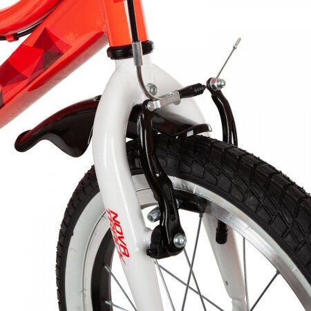 Велосипед NOVATRACK 16" CALIBRI сталь, коралловый, тормоз V-brake, полная защита цепи, короткие крыл