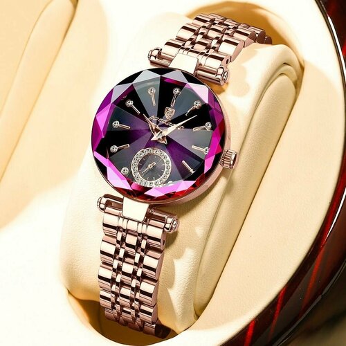 Наручные часы, фиолетовый роскошные женские часы contena стразы модные золотые женские часы женские часы