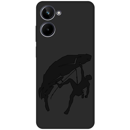 Матовый чехол Climbing для Realme 10 4G / Рилми 10 4Г с 3D эффектом черный