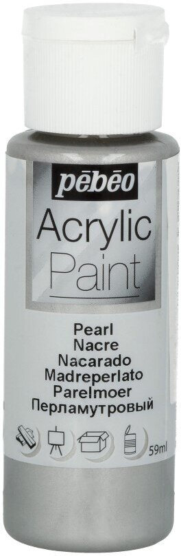 Краска акриловая Acrylic Paint декоративная перламутровая 59 мл цв. под серебро