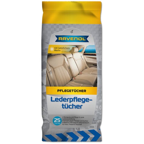 фото Салфетки влажные ravenol для ухода за кожаным салоном автомобиля (25 шт.) ravenol арт. 1360702-001-02-000