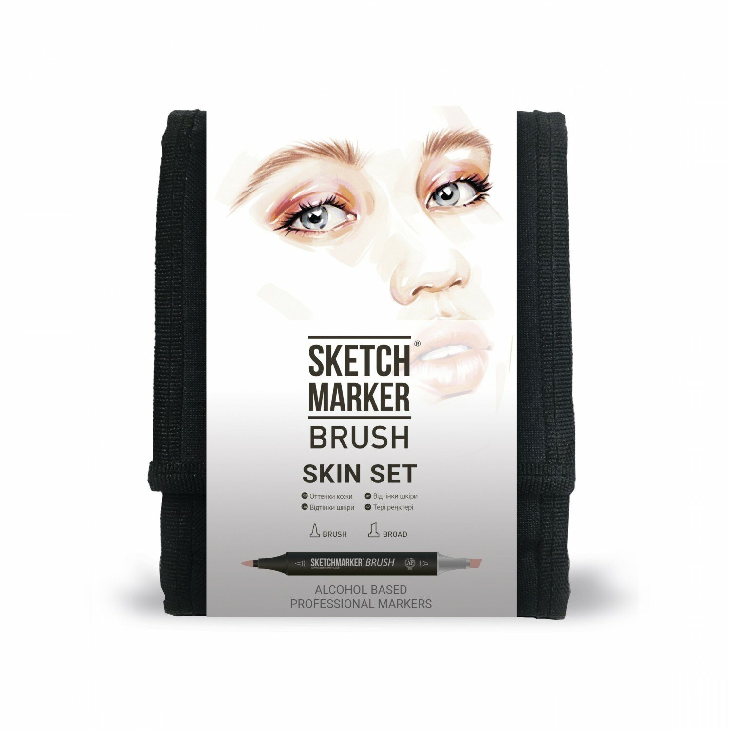 Художественный маркер SKETCHMARKER Набор маркеров SKETCHMARKER Brush "Skin Set", 12цв. (органайзер)