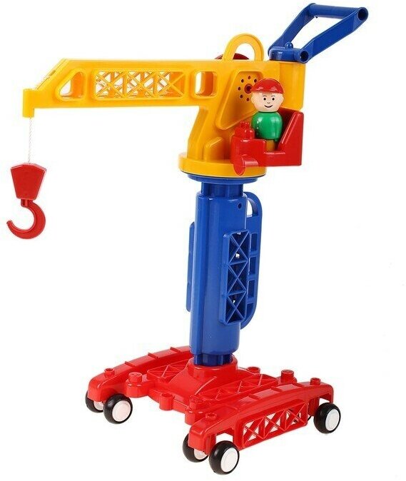 Пластиковая модель машинки "Кран башенный", большой строительный кран, игрушка для песочницы