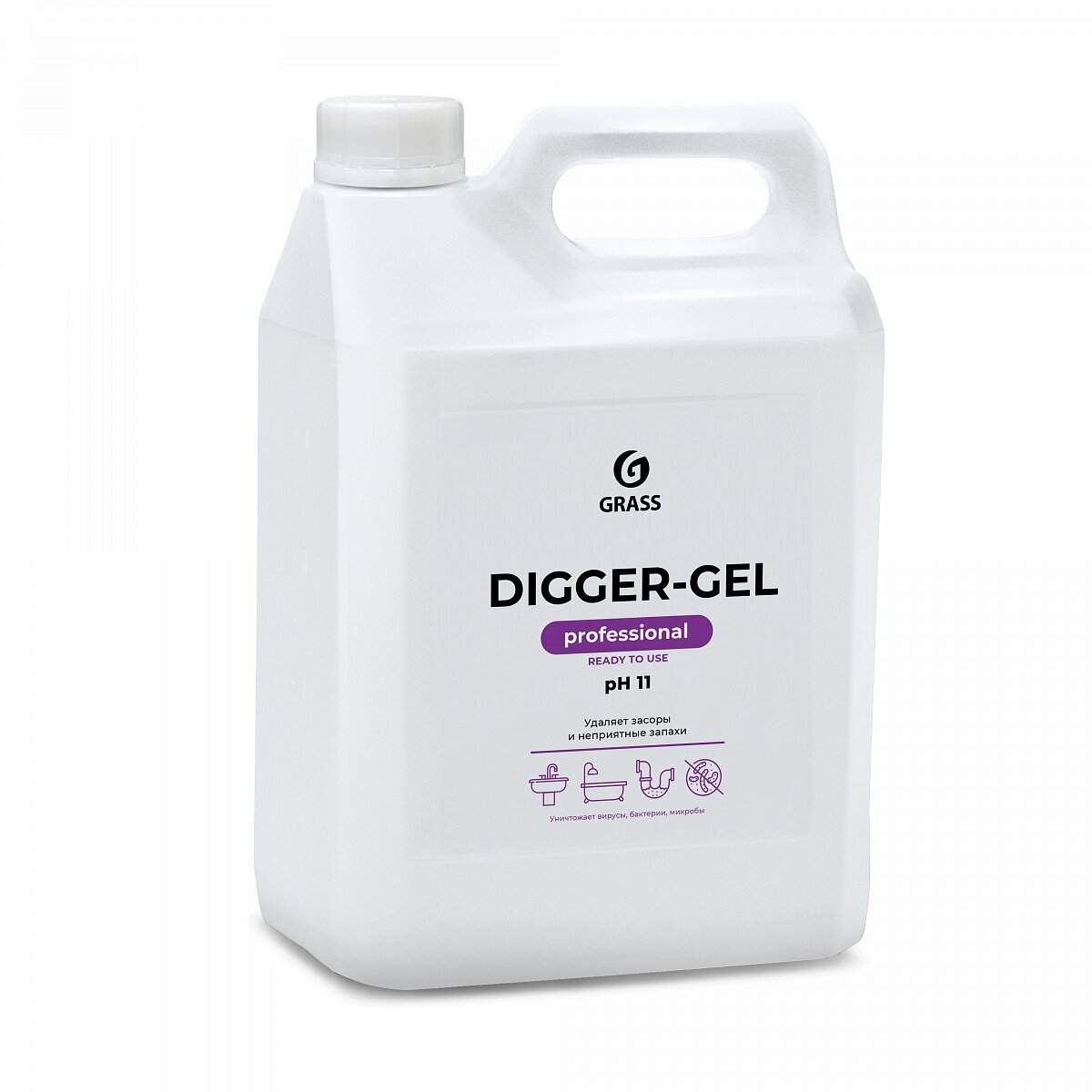 Средство щелочное для прочистки канализационных труб "DIGGER-GEL" (канистра 5 л)