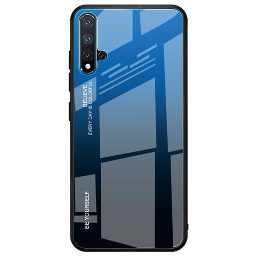 фото Чехол-бампер mypads для huawei p30 pro стеклянный из закаленного стекла с эффектом градиент зеркальный блестящий переливающийся синий