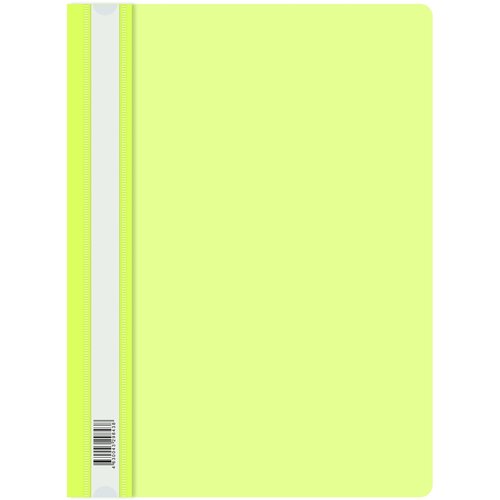 Папка-скоросшиватель Бюрократ Double Neon -PSLDNE/YEL A4 прозрач. верх. лист пластик желтый 0.14/0.18