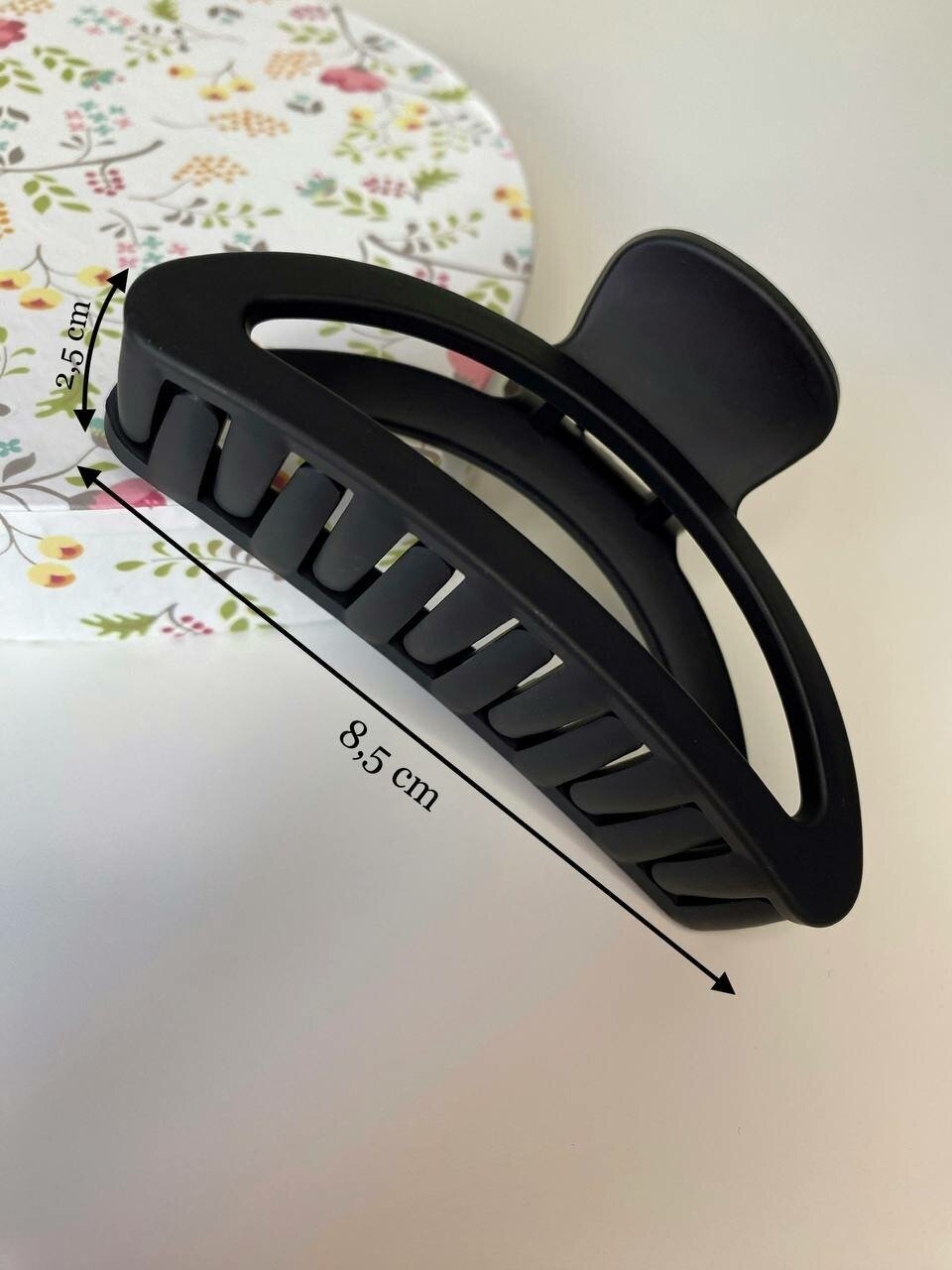 Краб для волос/Заколка-краб Fashion женский черный пластиковый soft touch