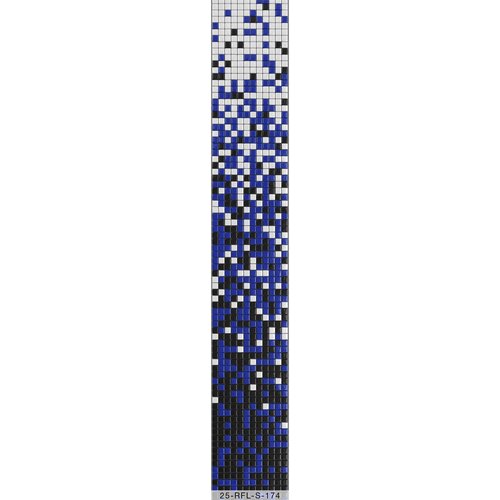 Мозаика стеклянная Reexo M174, цвет: микс, растяжка (белый+черный+синий кобальт), цена - за 1 м2 цвет синий кобальт