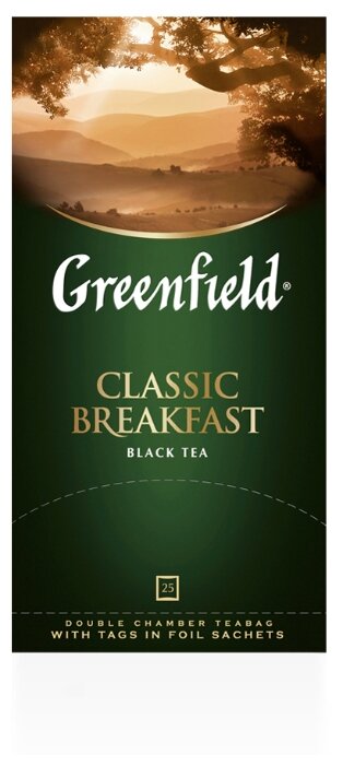 Чай черный Greenfield Classic Breakfast в пакетиках — купить по выгодной цене на Яндекс.Маркете