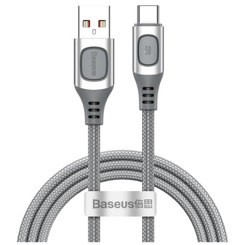 Кабель Baseus Flash Multiple Fast Charge Protocols Convertible Fast Charging Cable USB - Type-C 5A 1m (CATSS-A0G, CATSS-A0S, CATSS-A06) (silver) кабель baseus silica gel cable usb for type c catgj 01 catgj 06 catgj 09 1m mint