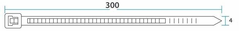 Хомут прочный нейлоновый (кабельная стяжка) 300 x 3,6 мм, в упаковке 100 штук