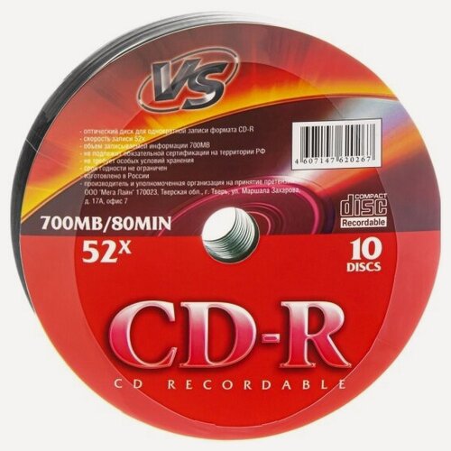 Изображение товара Диск VS CD-R 80 52x Shrink/10
