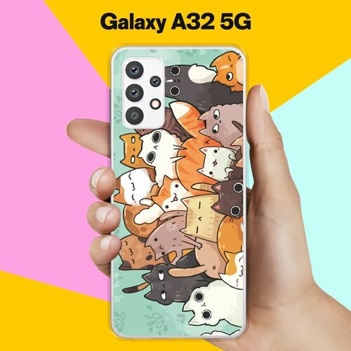 Силиконовый чехол на Samsung Galaxy A32 5G Много котов / для Самсунг Галакси А32 5Джи чехол для samsung galaxy a14 5g самсунг галакси а14 5джи с защитой камеры и подложкой зеленый