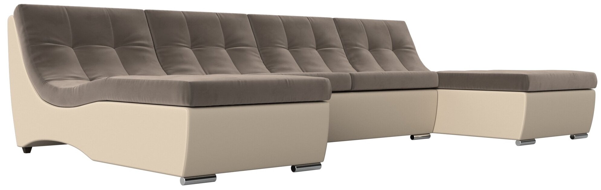 П-образный модульный диван Монреаль, Велюр, Модель 111548