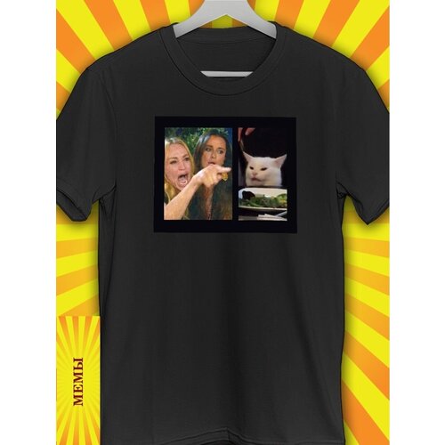 фото Футболка hilari, размер 48, черный, белый