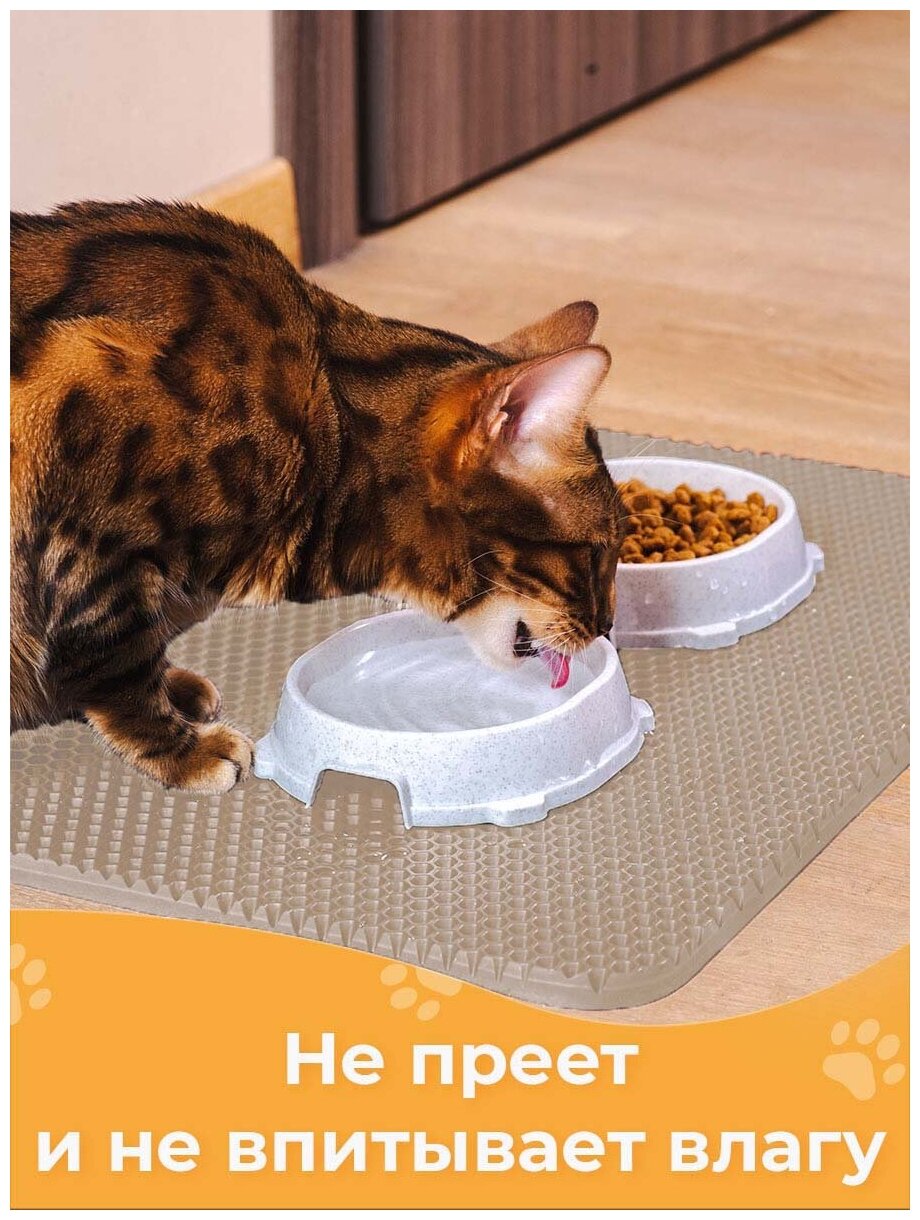 Комплект ковриков для животных 50*30см, 40*30см, цвет бежевый