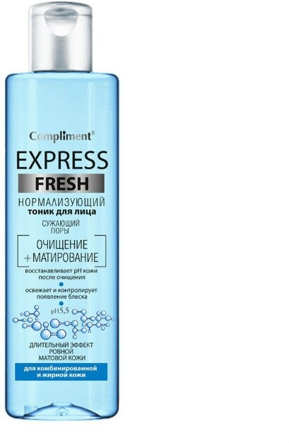 Compliment Express Fresh нормализующий тоник для лица сужающий поры 250 мл 1 шт