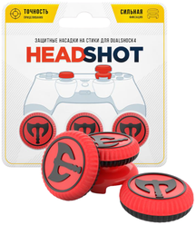 RAINBO Сменные накладки Headshot (Викинг) для геймпада Sony Dualshock 4 красный