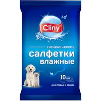 Экопром Cliny K101 Салфетки влажные гигиенические для собак и кошек 10шт