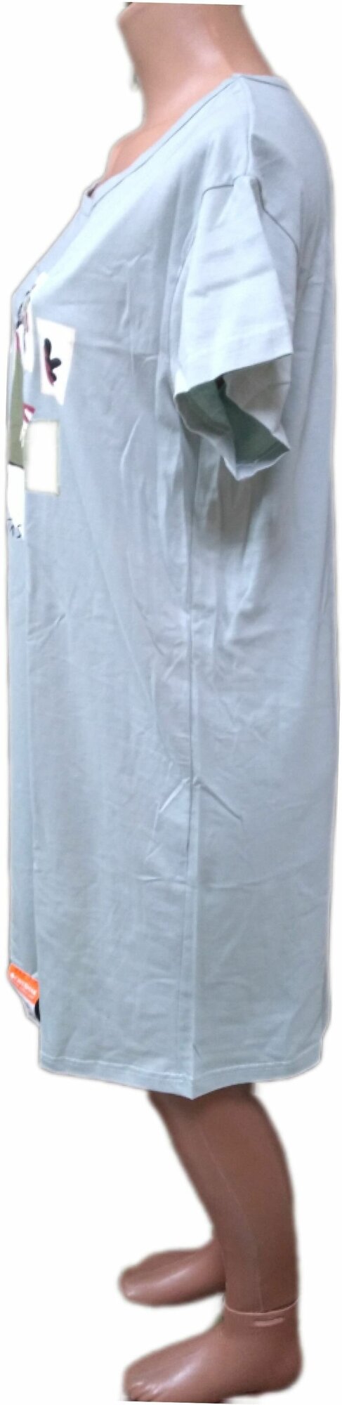 Сорочка Свiтанак средней длины, короткий рукав, трикотажная, размер 116, зеленый - фотография № 3