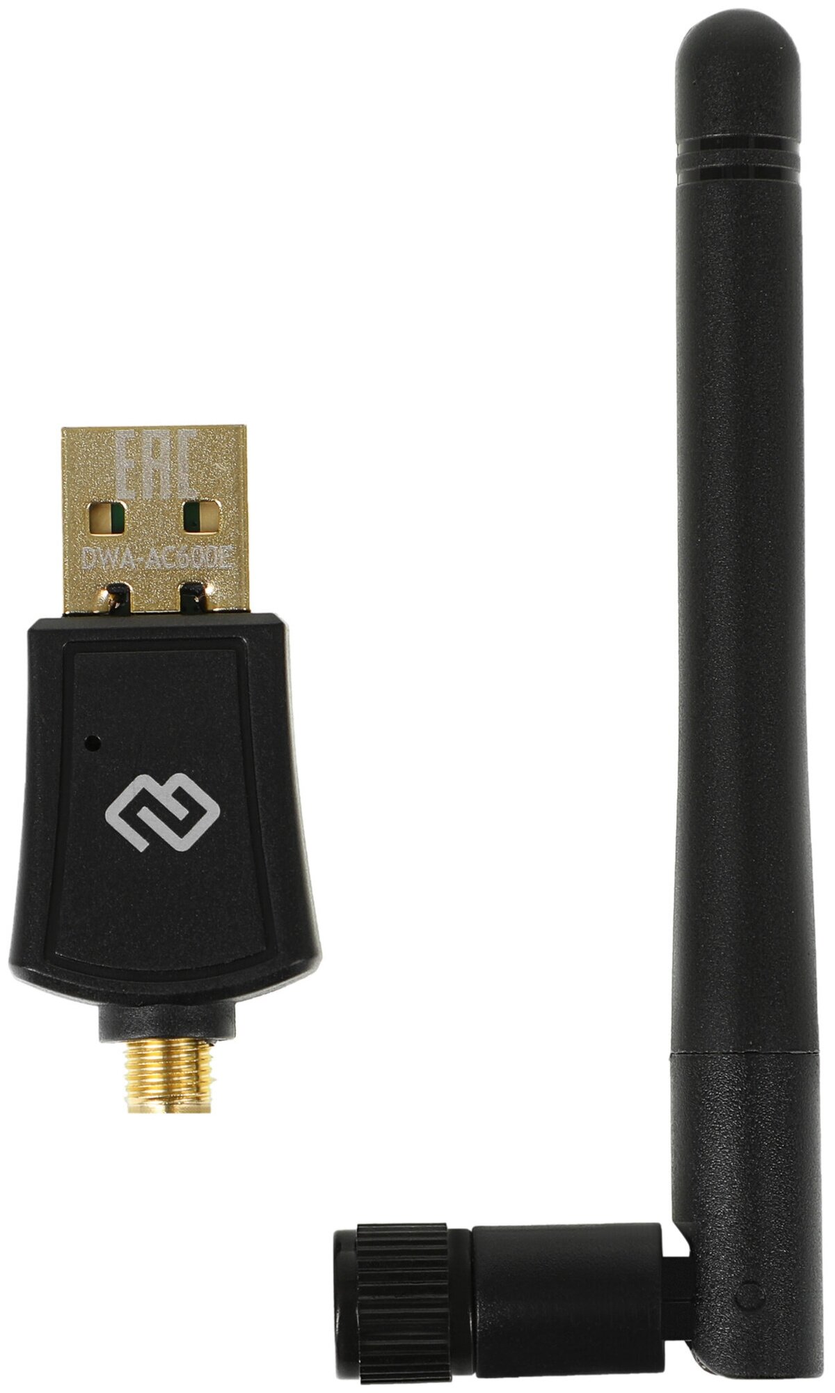 Сетевой адаптер WiFi Digma DWA-AC600E AC600 USB 2.0 (ант. внеш. съем) 1ант. (упак:1шт)