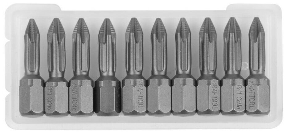 Торсионные кованые биты KRAFTOOL X-Drive PH1 25 мм 10 шт. 26121-1-25-10