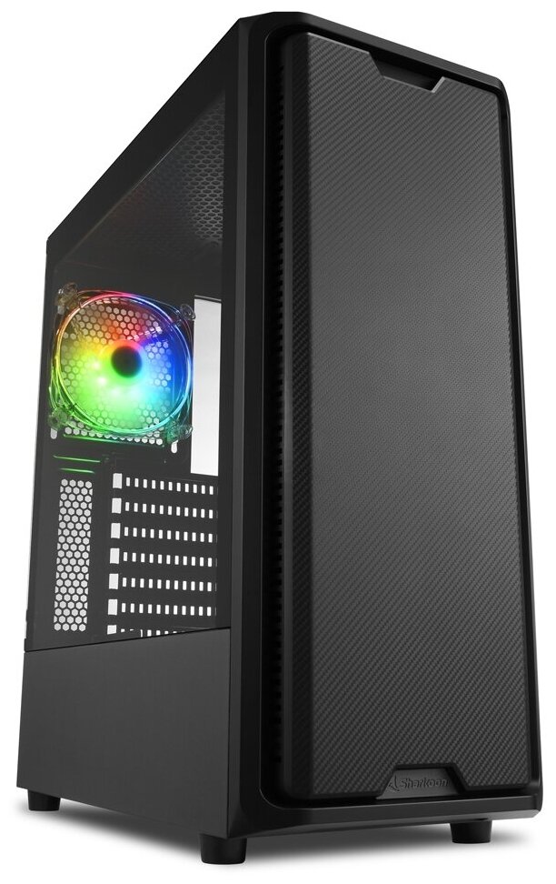 _Игровой корпус Sharkoon SK3 RGB чёрный (ATX, закаленное стекло, fan 1x120 мм + 1x120 мм RGB, 2xUSB)