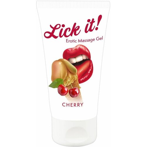 Лубрикант на водной основе Lick it! Cherry с ароматом вишни - 50 мл