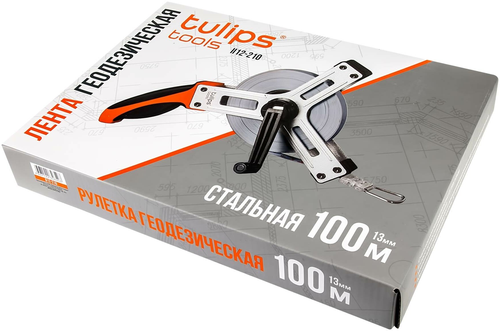 Лента геодезическая Tulips tools, стальная, 100 м