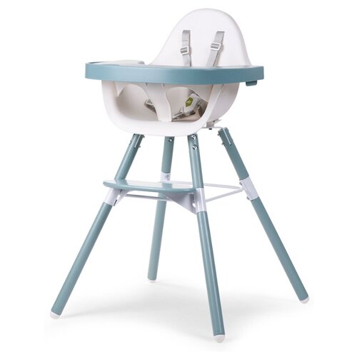 фото Стульчик для кормления childhome evolu 2 jade green с подушкой tricot pastel mint blue