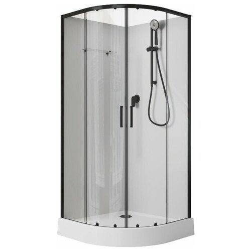 Душевая кабина Aquanet Passion EVO 267256 90x90, профиль черный, стекло прозрачное