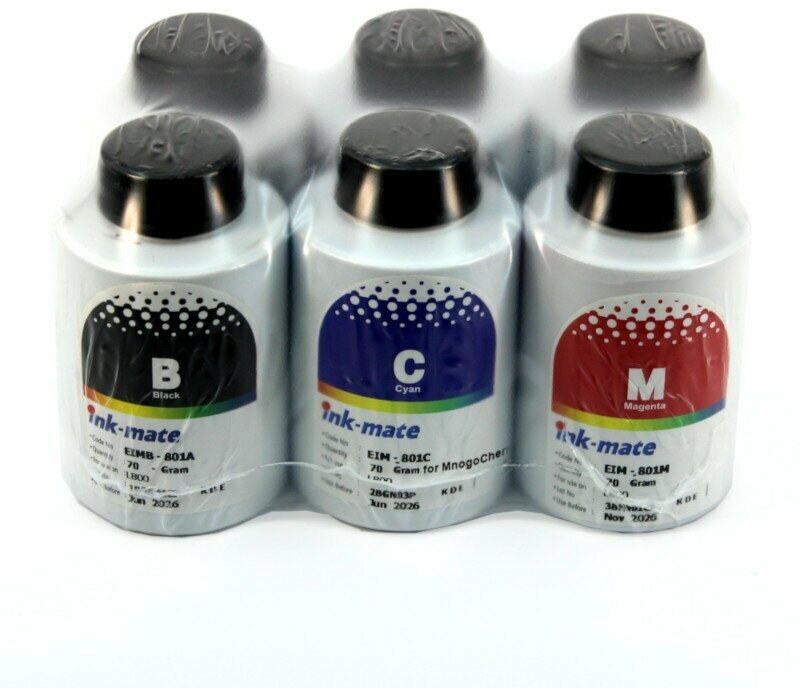 Чернила Ink-Mate для Epson L800, L805, L1800, L850, L810 (T6731-T6736), водные / водорастворимые, комплект 6 х 70 мл, EIM-801