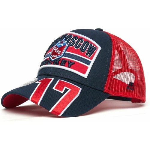 фото Бейсболка atributika & club, размер 55-58, синий, красный