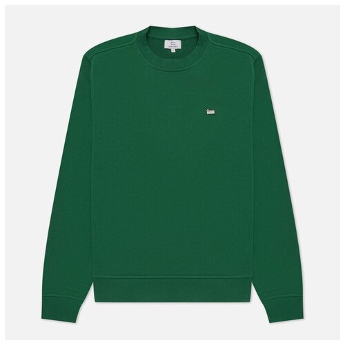 фото Мужская толстовка woolrich light classic crew neck зелёный , размер s