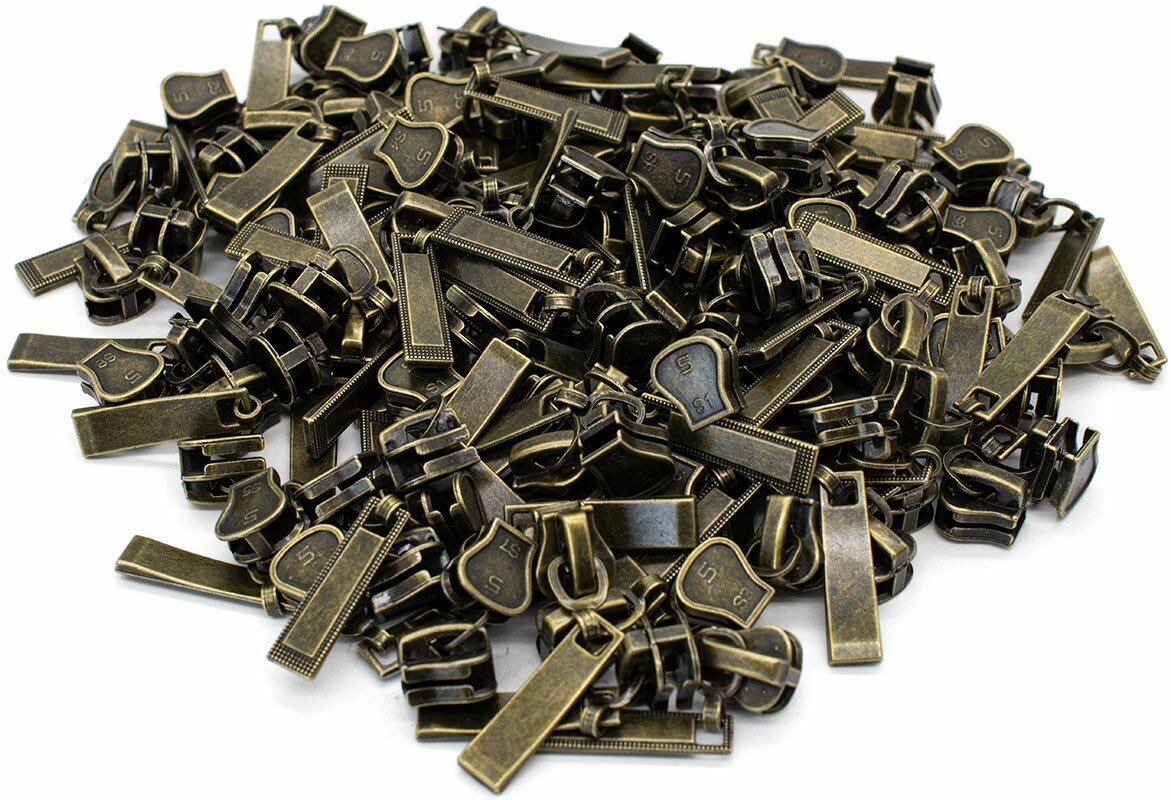 Бегунок для молнии 5 трактор, автомат, Айрис (антик), 100 шт — фото 1