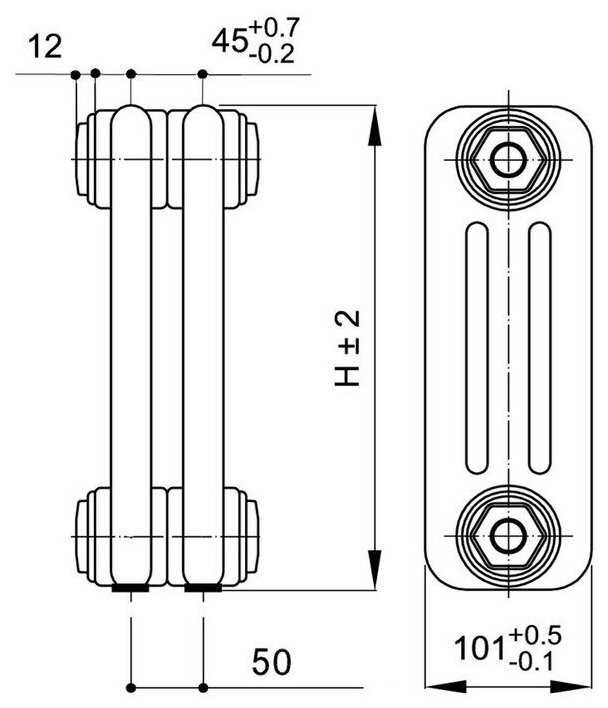 Стальной трубчатый радиатор IRSAP TESI/3 565 EL20 CL.01 T25 - фото №3