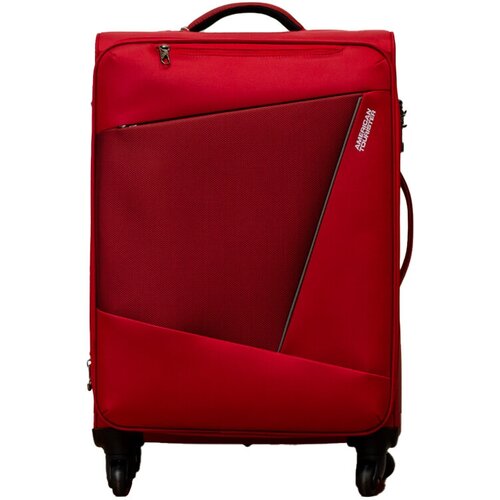 Чемодан American Tourister, тканевый, ручная кладь, S красный