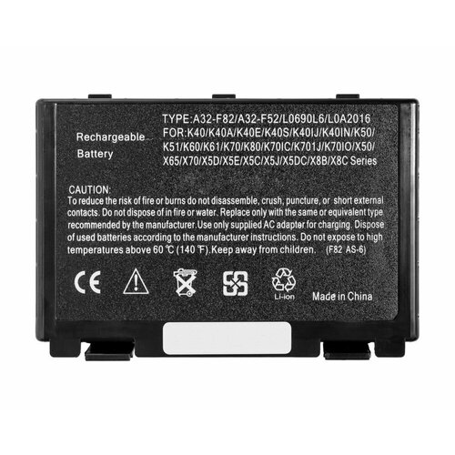 Аккумулятор A32-F82 для Asus K50C, K50IJ, K50IN, K50AB, K40IJ, K61IC / 11,1V 4400mAh 48,84Wh