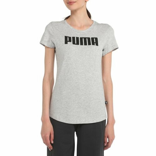 Футболка PUMA, размер XS, светло-серый футболка puma ess small logo tee женская размер xs white cat